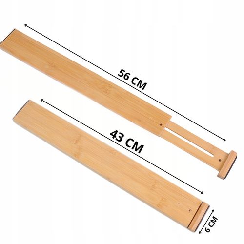 Przegrody do szuflad rozsuwane bambusowe organizer separator na Arena.pl