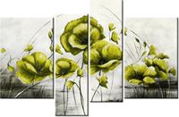 130CM 85 OBRAZ 4 ELEM ŻÓŁTE MAKI ŚCIENNY