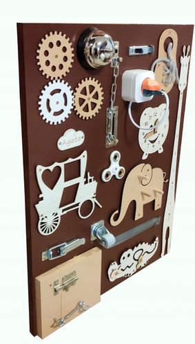 Tablica Manipulacyjna Sensoryczna edukacyjna xxl eko tablica w stylu boho na Arena.pl