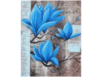 40X50CM OBRAZ NIEBIESKI KWIAT MAGNOLII OBRAZ