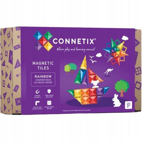 Connetix: 60 el. Klocki magnetyczne Starter Pack Rainbow na Arena.pl