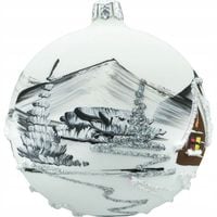 Bombka choinkowa ręcznie malowana - Zimowa Kraina: biała