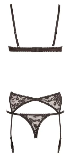 cottelli lingerie komplet koronkowy 3-częściowy czarny 80b/m na Arena.pl