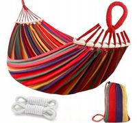 CZERWONY HAMAK OGRODOWY DWUOSOBOWY HUŚTAWKA XXL MOCNY + WOREK 260x155 230KG