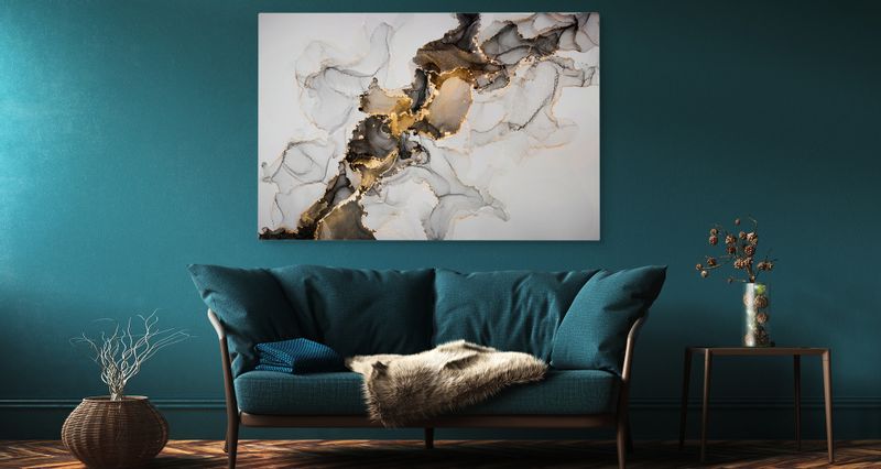 Obraz Do Sypialni Wzór MARMURU Abstrakcja Styl Glamour 30cm x 20cm zdjęcie 9