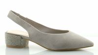 Czółenka sandały zamszowe na słupku 3,5 cm. szare Rozmiar obuwia - 39