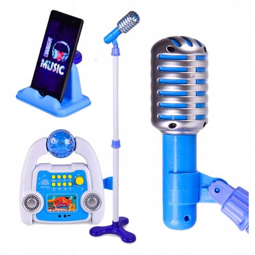 ZESTAW DO KARAOKE MIKROFON DLA DZIECI WZMACNIACZ STATYW EFEKTY NAGRYWANIE na Arena.pl