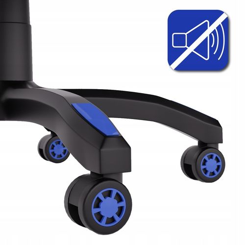 FOTEL GAMINGOWY CYBER CHAIRS X-POWER BLUE - BIUROWY Z MASAŻEM I PODNÓŻKIEM na Arena.pl