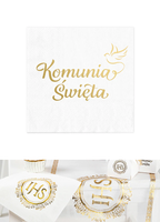 serwetki białe komunia święta gołąbek 33 x 33 cm   10 szt    127551