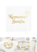 serwetki białe komunia święta gołąbek 33 x 33 cm   10 szt    127551