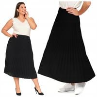 SPÓDNICA DAMSKA MAXI PLISOWANA DŁUGA NA GUMCE LATO WIOSNA CZARNA MORAJ XXL