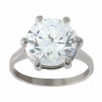 SREBRNY PIERŚCIONEK KLASYCZNY Z DUŻĄ CYRKONIĄ SREBRO PRÓBY 925