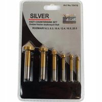 Frezy stożkowe pogłębiacze trzpieniowe 6 szt SilverTools S10416