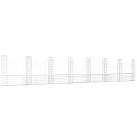 Ogrodzenie gabionowe z 8 słupkami, żelazo, 860x20x150 cm