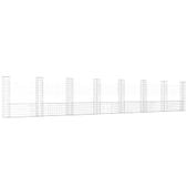 Ogrodzenie gabionowe z 8 słupkami, żelazo, 860x20x150 cm