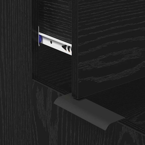 Bufet 3 pcs Czarny dąb 121 x 30 x 70 cm Materiał drewnopochodny na Arena.pl