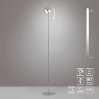 Lampa podłogowa LED srebrna chromowana do salonu sypialni na taras - BELLIS