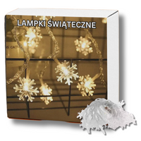 LAMPKI ŚWIĄTECZNE CHOINKOWE BOŻE NARODZENIE NA BATERIE ŚNIEŻYNKI
