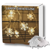 LAMPKI ŚWIĄTECZNE CHOINKOWE BOŻE NARODZENIE NA BATERIE ŚNIEŻYNKI