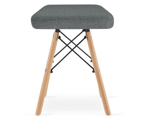 Taboret WERK - szary materiał / nogi naturalne x 4 na Arena.pl