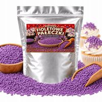 POSYPKA CUKROWA FIOLETOWE PAŁECZKI DO TORTÓW BABECZEK MUFFINEK CIASTEK 25G