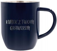 Kubek stalowy 350 ml TWOJE LOGO NAPIS GRAWER gadżet firmowy 15 szt