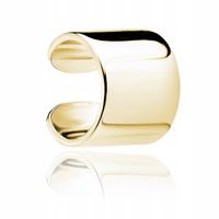 ELEGANCKI SZEROKI KOLCZYK NAUSZNICA POZŁACANA SREBRNA NA MAŁŻOWINĘ EAR CUFF