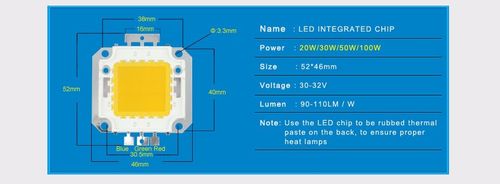 Dioda led moduł COB 100w ciepła lub zimna do halogena. na Arena.pl