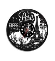 Zegar ścienny z płyty winylowej Noc w Paryżu 1.1