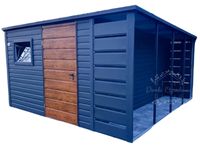 Domek Ogrodowy Schowek 3x4 wiata 1x4 okno rynny Antracyt dach  ID538