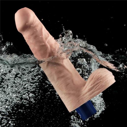 9" real softee rechargeable tpe vibrating dildo(flesh) na Arena.pl
