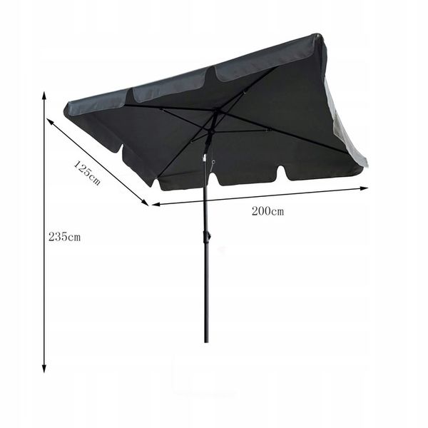 PARASOL OGRODOWY FLOKS CIEMNOSZARY zdjęcie 8