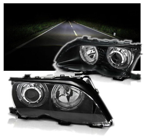 LAMPY Do BMW E46 Od 2001 Do 2005 SEDAN TOURING BIAŁE Ringi LED GRATIS H7 na Arena.pl
