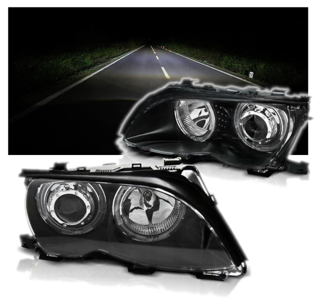 LAMPY Do BMW E46 Od 2001 Do 2005 SEDAN TOURING BIAŁE Ringi LED GRATIS H7 zdjęcie 4