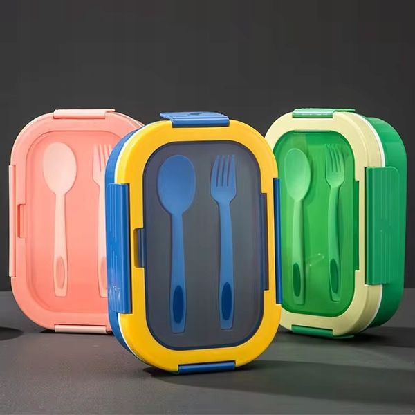 LUNCH BOX ŚNIADANIÓWKA LUNCHBOX 3 PRZEGRÓDKI SZTUĆCE POJEMNIK BOX DO SZKOŁY zdjęcie 3