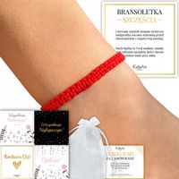 BRANSOLETKA SZCZĘŚCIA MAKRAMA CZERWONA SZNUREK DAMSKA NITKA KABAŁA
