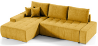 Żółty Narożnik z Funkcją Spania 265x185 cm VERONA IT - Różne Kolory