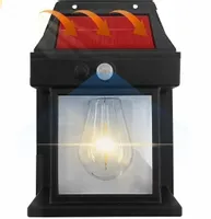 LAMPA SOLARNA ELEWACYJNA KINKIET RETRO ŻARÓWKA LED