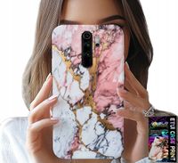 ETUI DO XIAOMI REDMI 9 - RÓŻOWO BIAŁY MARMUREK, KAMIENNE WZORY