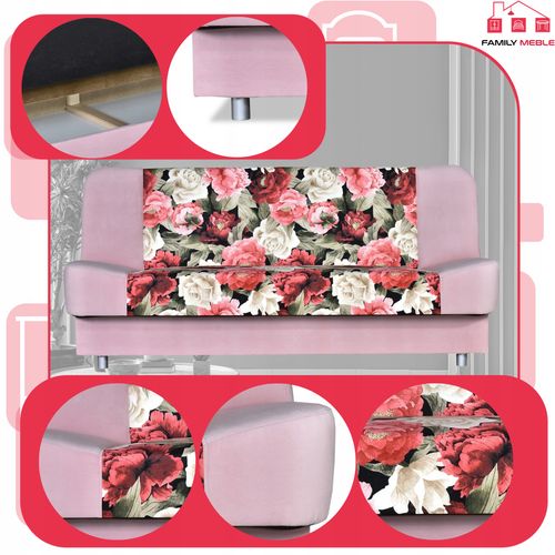 Kanapa sofa Sara Print Duo rozkładana wersalka spania bonell łóżko na Arena.pl