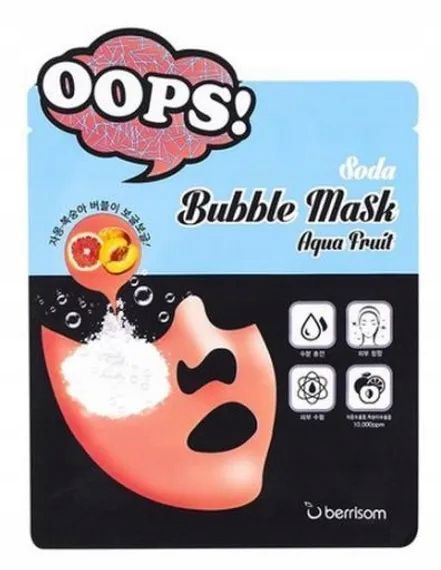 3-Pck Berrisom Oops Soda Bubble Mask Aqua Fruit Moisturizing Mask zdjęcie 1