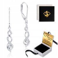 Srebrne Kolczyki Długie Wiszące Prezent dla Kobiety SREBRO Grawer GRATIS