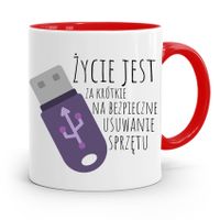 Kubek Czerwony Informatyka Programisty Pendrive Z Nadrukiem Ze Zdjęciem