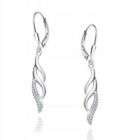 Srebrne kolczyki srebro długie wiszące kolczyki srebro rodowane