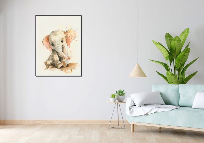 Plakat 75x100cm Siwy Słonik zdjęcie 4