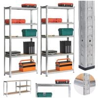 Regał metalowy do garażu piwnicy magazynowy zestaw 2 sz. 90x30x180 srebrny