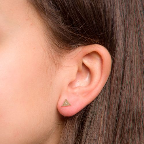 Złote Kolczyki Sztyfty Trójkąt Cyrkonia na Arena.pl