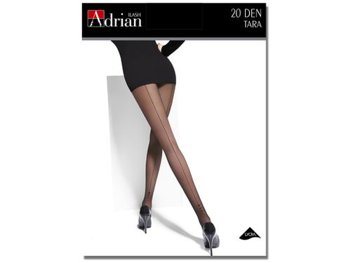 Rajstopy gładkie ze szwem Tara Adrian 20 den Nero 3 na Arena.pl