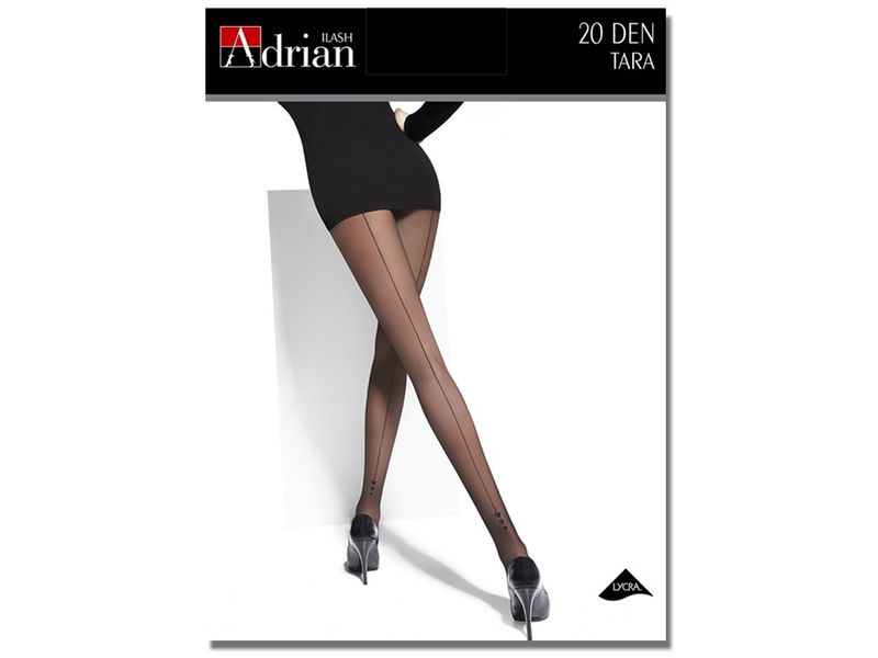 Rajstopy gładkie ze szwem Tara Adrian 20 den Nero 3 zdjęcie 2