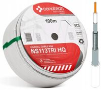 Kabel koncentryczny RG6 TriShield NS113TRI HQ 100m Klasa A+ CU 1.13mm